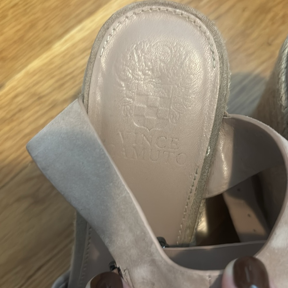 Vince Camuto tan suede wedge image 2